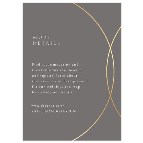 Minimal Rings Wedding Event Detail Cards Gold Charcoal Signature Standard