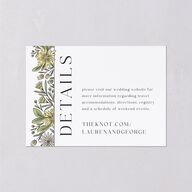 Timeless Wildflowers Wedding Event Detail Cards Pear Signature Standard