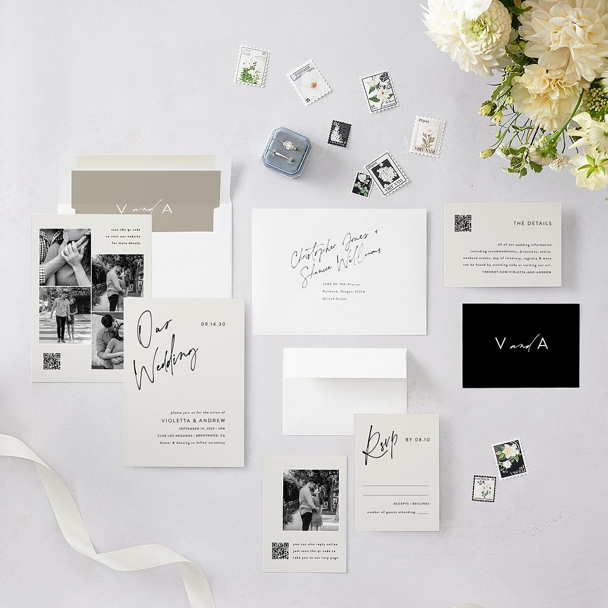 Signed Wedding Invitations Licorice Signature Blank Standard No