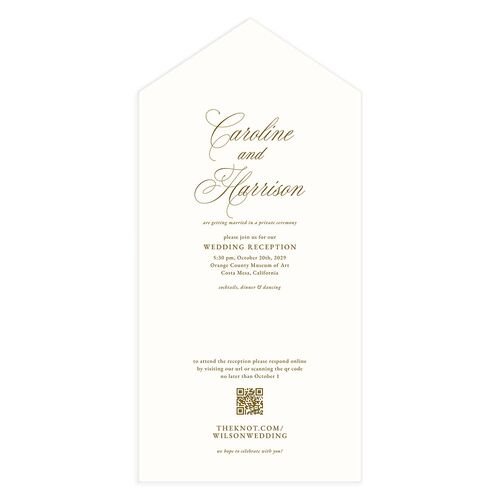 Elegant Reception Only All-in-One Wedding Invitations Linen Signature Light Both Recipient and Return Addresses No