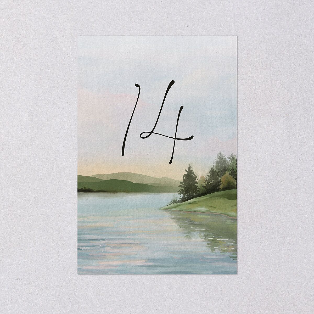 Rustic Reflection Table Numbers Dusty Blue Signature