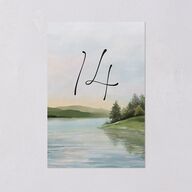 Rustic Reflection Table Numbers Dusty Blue Signature