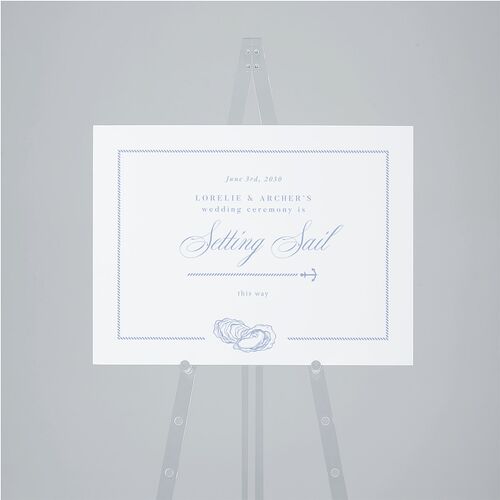 Coastal Oysters and Anchors Standard Direction Sign Medium Sea Blue Standard Indoor Foam Core M Direction