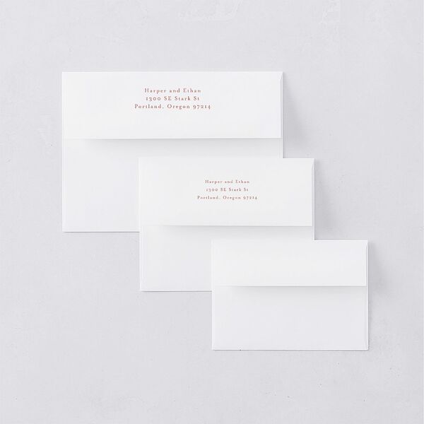 Fall Garland Save The Date Card Envelopes White Peony Both Recipient and Return Addresses Signature Standard