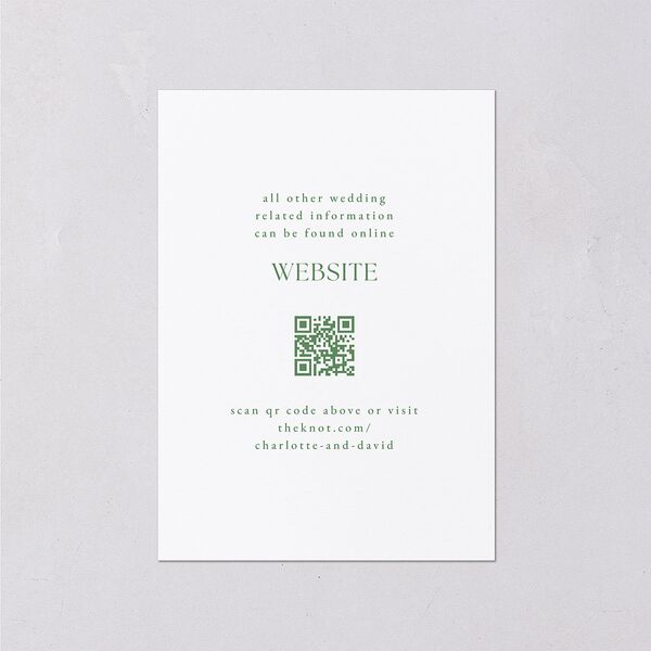 Vintage Bow Wedding Enclosure Cards Jewel Green Signature Standard