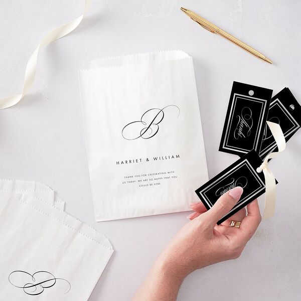 Polished Frame Favor Bags White Licorice Wax-Lined Food Safe Paper