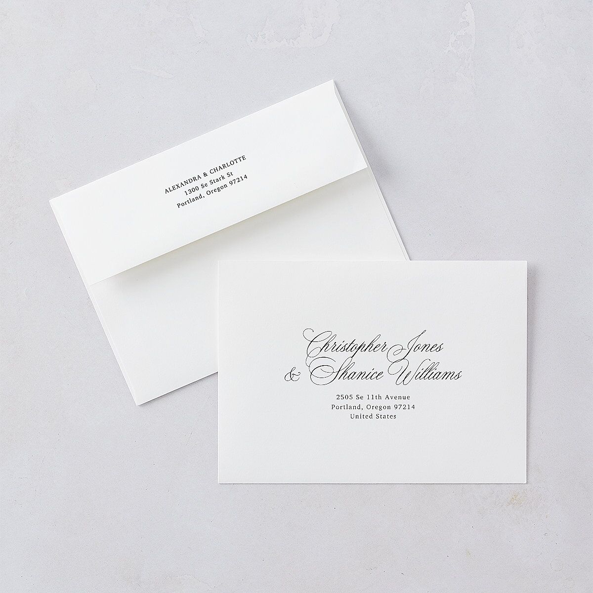 Elegant Old Money Script Photo Save the Date Cards Pure White Signature smooth Blank No Standard