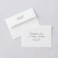 Elegant Old Money Script Photo Save the Date Cards Pure White Signature smooth Blank No Standard