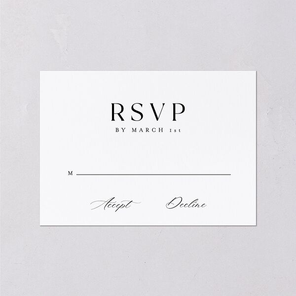 Timeless Typography Wedding Response Cards Pure White Signature Standard