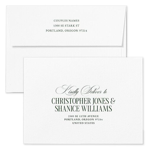 Elegant Vintage Christmas Wedding Invitation Envelopes Terracotta Hunter Green Return Address Standard Signature