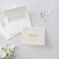 Modern Delicate Bows Thank You Cards Peridot