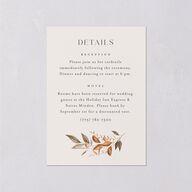 Leafy Rustic Monogram Wedding Enclosure Cards Cotton Signature