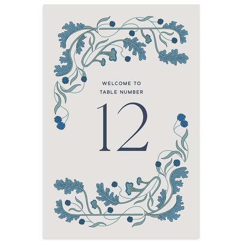 Climbing Leaves Table Numbers Midnight Navy Signature