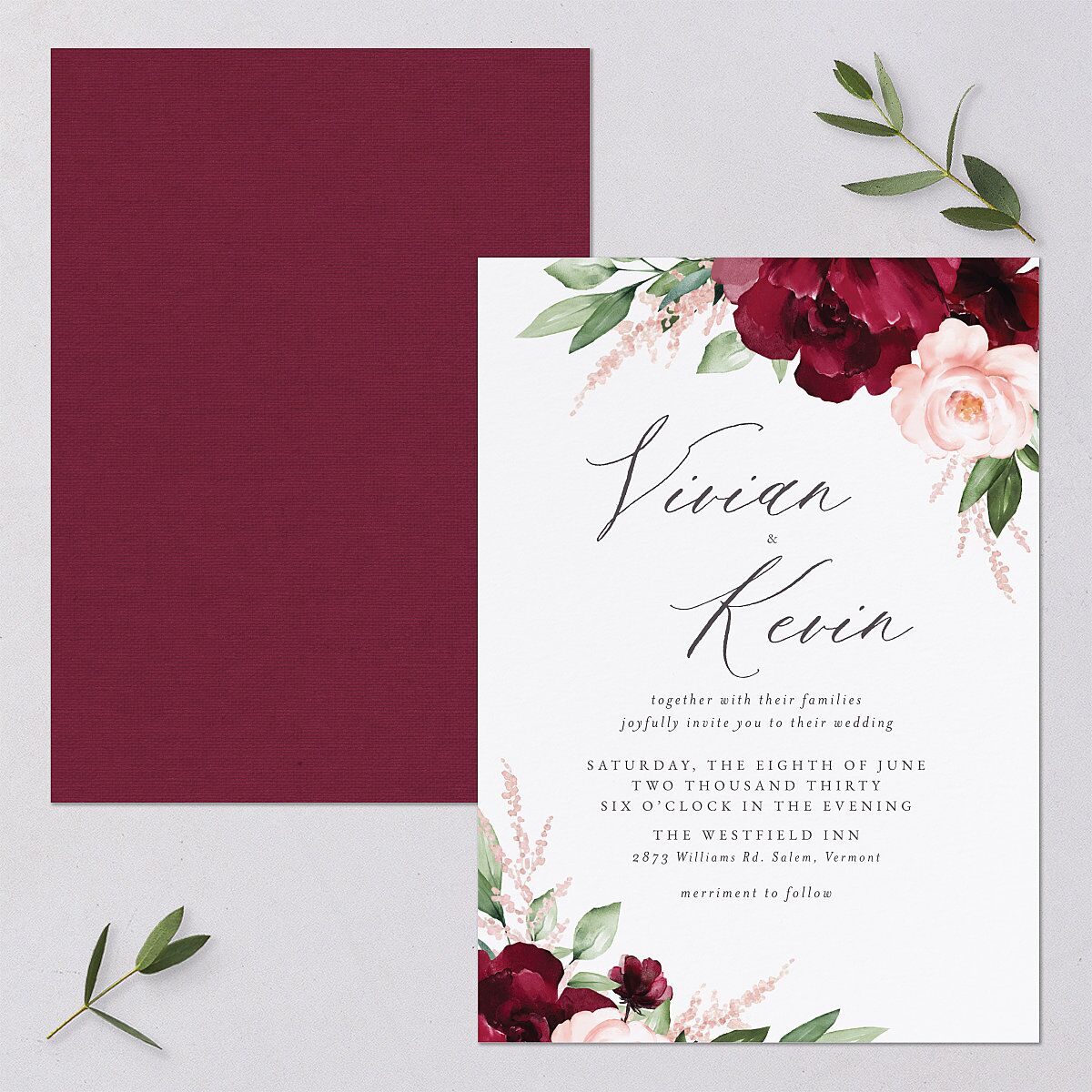 Beloved Floral Wedding Invitations — view 1
