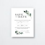 Elegant Greenery Save the Date Petite Cards Pure White Signature smooth Blank No Standard