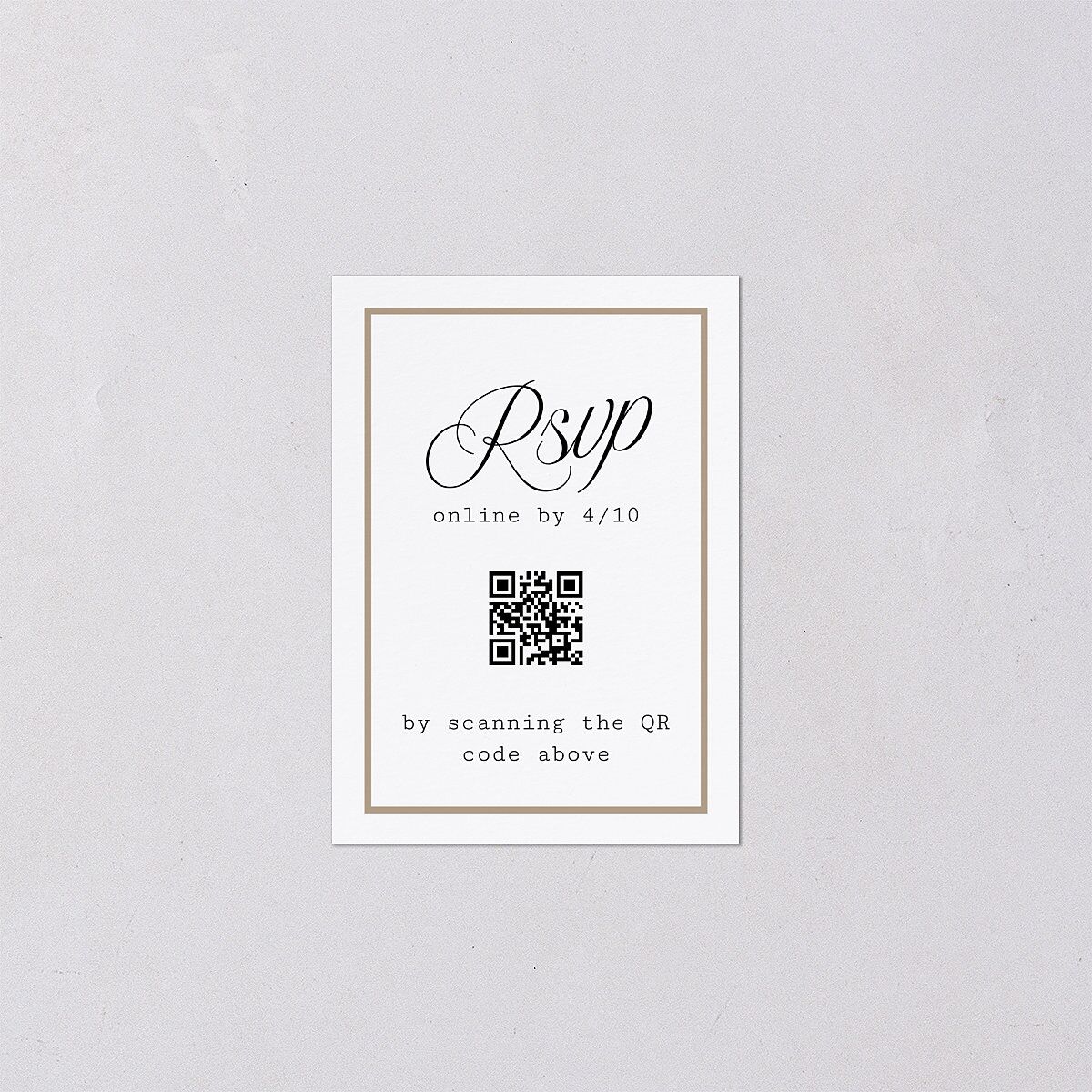 Vintage Script QR Code RSVP Cards Pure White Signature Standard