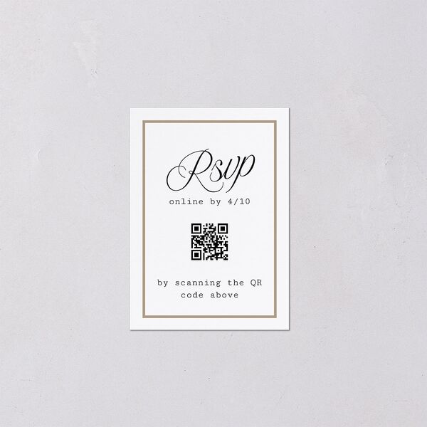 Vintage Script QR Code RSVP Cards Pure White Signature Standard