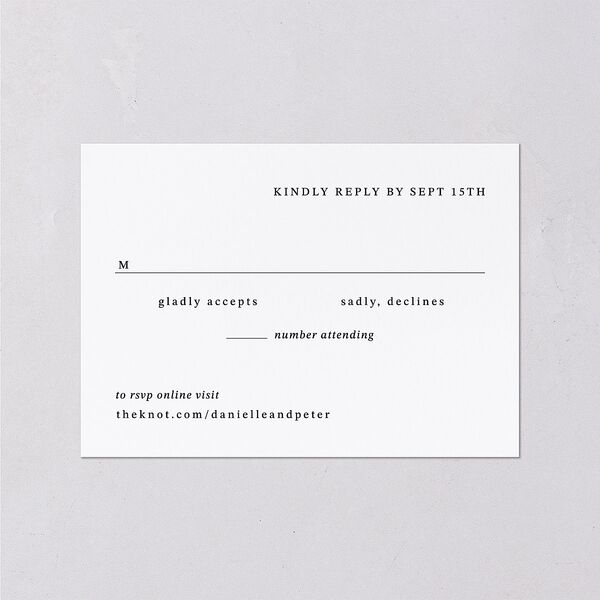 Photo Vow Wedding Response Cards Pure White Signature Standard