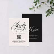 Elegant Hollywood Calligraphy QR Code RSVP Cards Linen Signature Standard