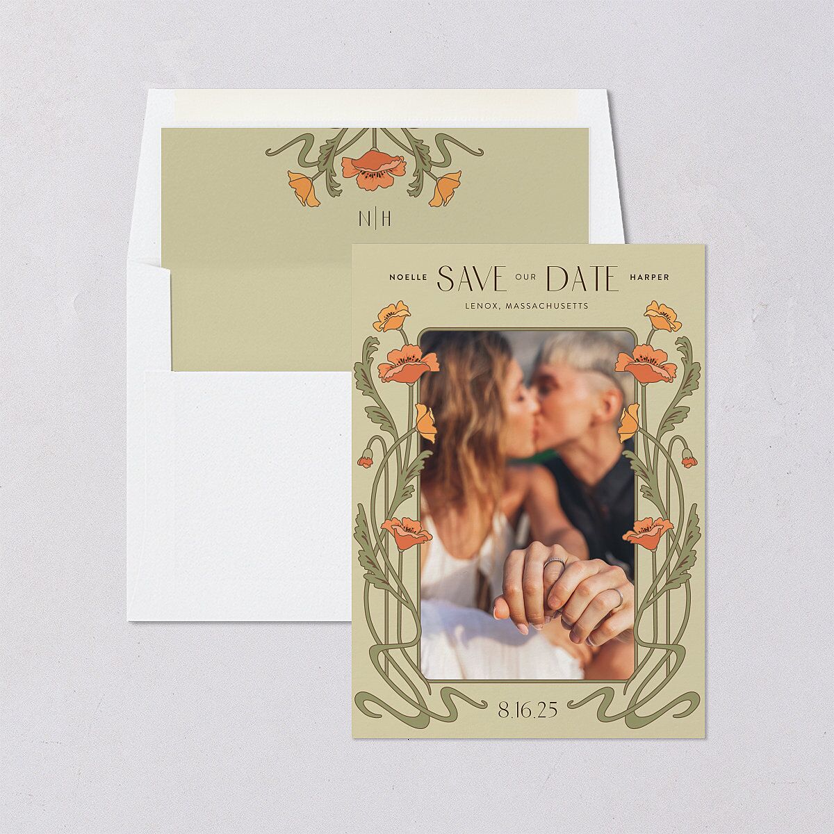 Vintage Nouveau Save The Date Cards — view 4
