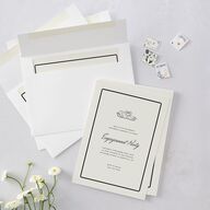 Elegant Swans Engagement Party Invitations Ivory Signature Blank Standard