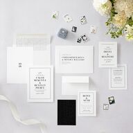Classic Border Wedding Invitations Pure White Signature Blank No Standard
