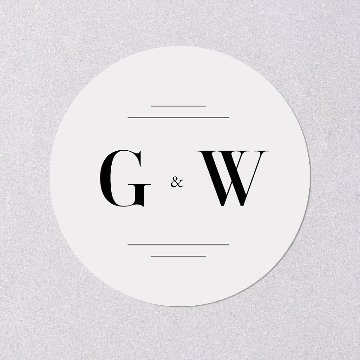 Country Club Wedding Stickers Pure White Circle
