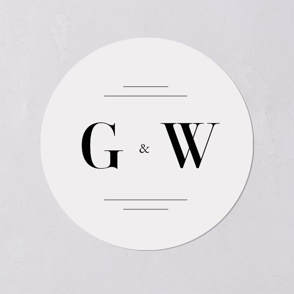 Country Club Wedding Stickers Pure White Circle