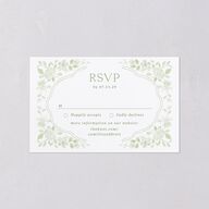 Porcelain Blue Floral Watercolor All-in-One Wedding Invitations Moss Signature Light Both Recipient and Return Addresses No