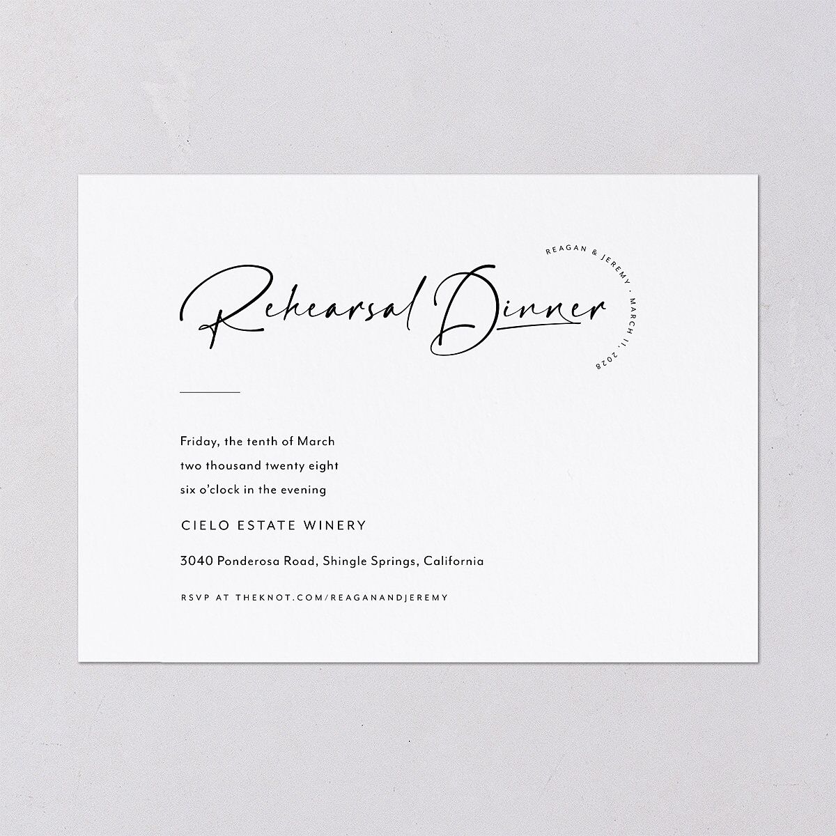 Modern Arc Rehearsal Dinner Invitations — view 2