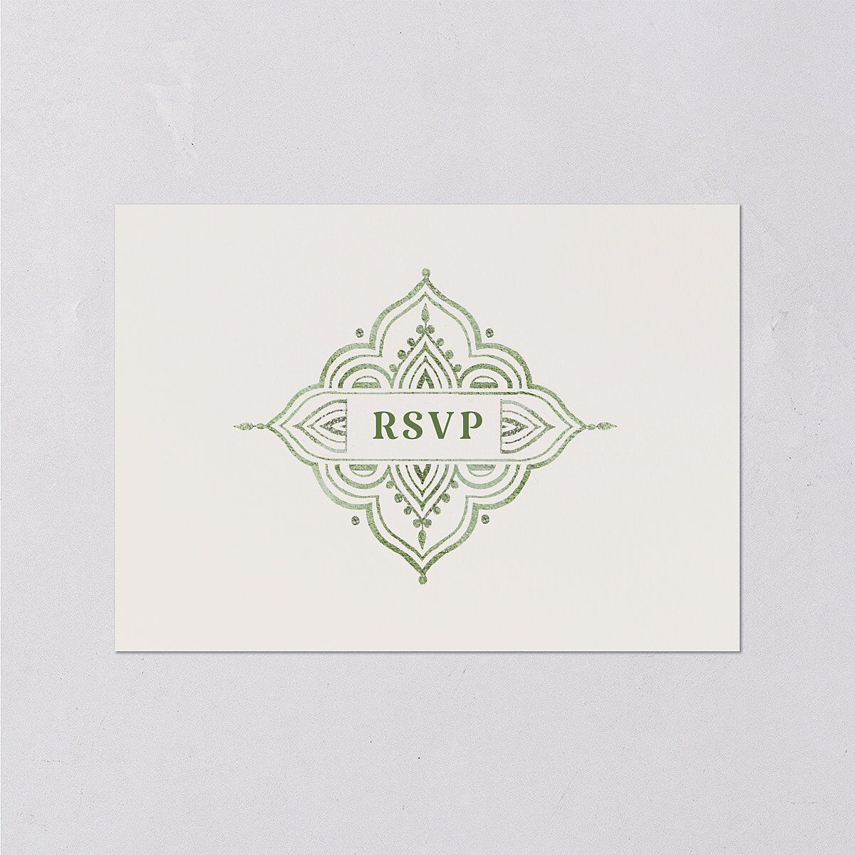 Indian Painted Henna Wedding Response Cards Scottish Green Signature Standard