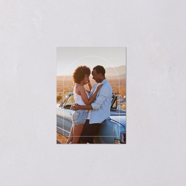 Arched Photo QR Code RSVP Cards Sand Signature Standard