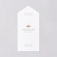 Watercolor Floral Crest All-in-One Wedding Invitations Shell Pink Signature Light Both Recipient and Return Addresses No