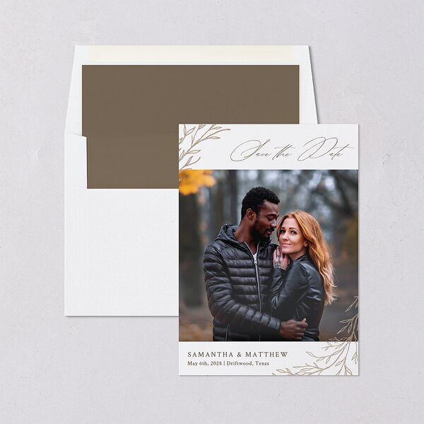 Rustic Branches Save The Date Cards Biscotti Signature smooth Blank No