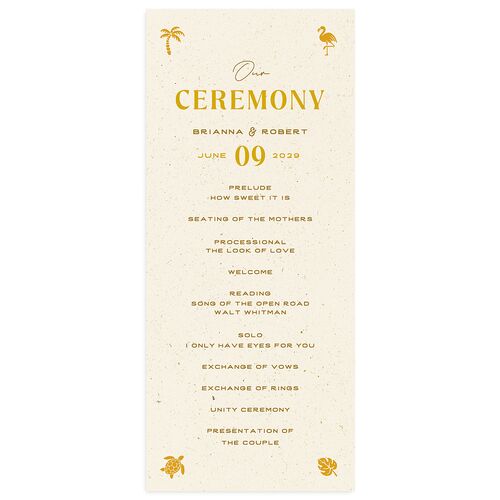 Beach Party Wedding Programs Sand Signature