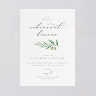 Painted Winery Rehearsal Dinner Invitations Green Apple Signature Blank Standard