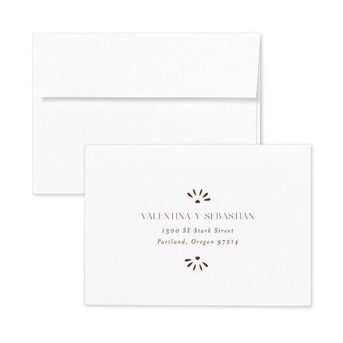 Hacienda Elegante Wedding Response Card Standard Envelopes White Dusty Rose Return Address Signature Standard