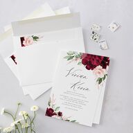 Beloved Floral Wedding Invitations Dark Berry Signature Blank No Rounded