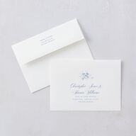 Vintage Florals Wedding Invitations Regency Blue Signature Blank No Standard