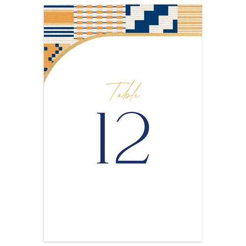 Ankara Print Table Numbers Gold Maritime Signature