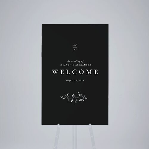 Timeless Floral Standard Welcome Sign Large Charcoal Standard Outdoor Corrugated L Welcome