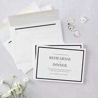Simple Frame Rehearsal Dinner Invitations Pure White Signature Blank