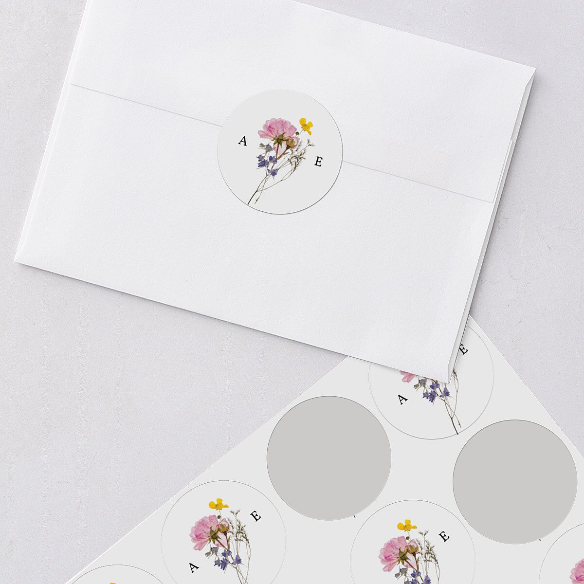 Pressed Flowers Wedding Stickers Sunflower Sticker
