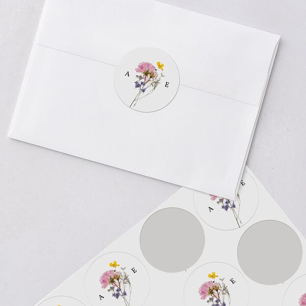 Pressed Flowers Wedding Stickers Sunflower Sticker