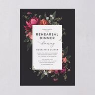 Blooming Botanical Rehearsal Dinner Invitations Midnight Signature Blank Standard