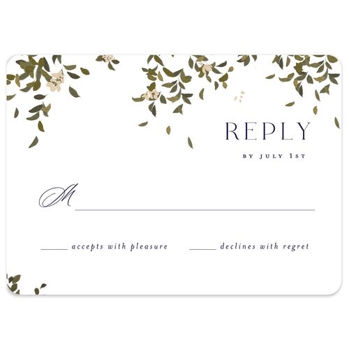 Graceful Chuppah Wedding Response Cards Navy Signature Rounded