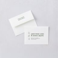 Hand Drawn Recipe Save the Date Petite Cards Dark Camo Signature smooth Blank No Standard