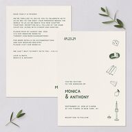 Hand Drawn Recipe Wedding Invitations Dark Camo Signature Blank No Standard