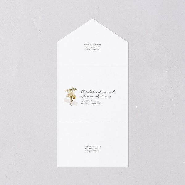 Scrapbook Photo All-in-One Wedding Invitations Thyme Signature Light Both Recipient and Return Addresses No