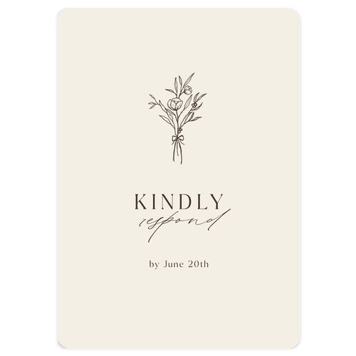 Simple Boho Flowers Wedding Response Cards Champagne Signature Rounded